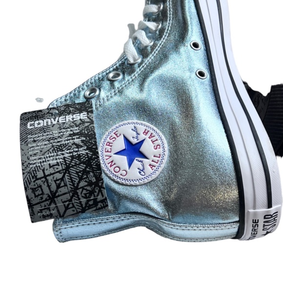 Converse All Star Unisex Silver High Top Tennis Shoes NWT main image 15